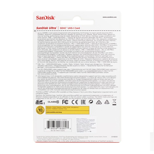 SanDisk 32GB Ultra SDHC UHS-I Memory Card Class 10 120 MB/s Full HD Camera - Picture 2 of 3