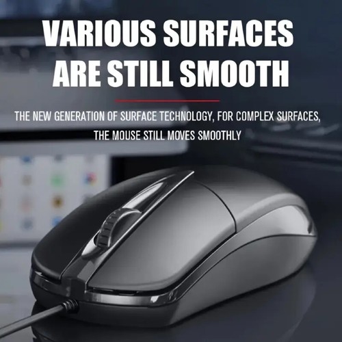 1pc Ambidextrous Wired USB Optical Mouse, 1200DPI Trackball, Smooth Movement - Picture 4 of 8