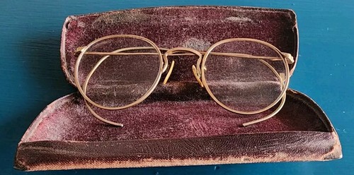Hibo Vintage 1920s Era 12k Gold Filled Hornrimmed Eyeglasses  - Picture 1 of 10