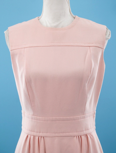 VTG Women's 60s 2 Pc Pale Pink Wool Dress Suit Sz S/M 1960s Dress & Jacket Set - Picture 10 of 24