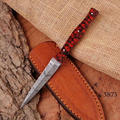 Handmade Damascus steel dagger boot knife double edged throwing - Picture 2 of 5