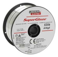 Lincoln SuperGlaze 5356 Aluminum Solid MIG Welding Wire 3/64" - 1 lb. - ED030314