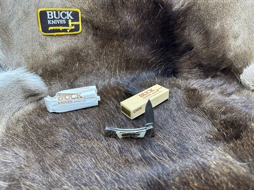 Vintage Buck 505 Knight With Stag Handles & Leather Sheath Mint Box Rare++++ - Picture 9 of 15