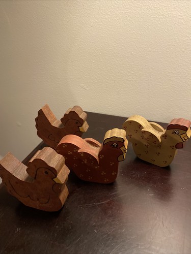 4er SET HÜHNER aus Holz - Bild 2 von 8