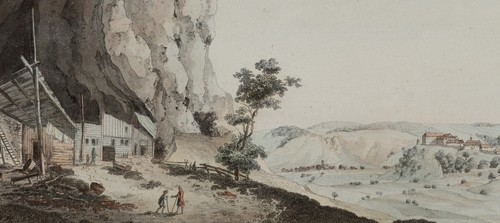 C. WYSS (1762-1798), Bäuerliches Leben im Fels, Aquatinta Barock Landschaft - Bild 4 von 5