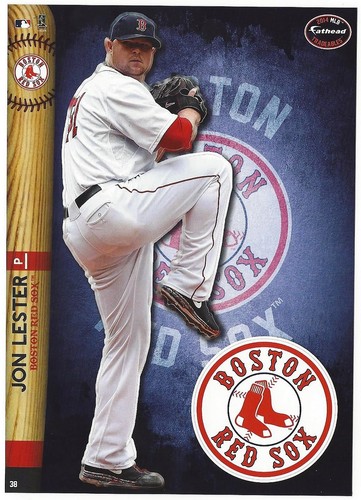 JON LESTER FATHEAD TRADEABLES BOSTON RED SOX LOGO REMOVABLE STICKER 2014 #38 - Picture 1 of 6