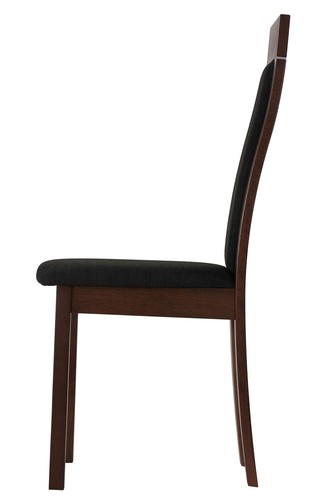 Tia Walnut Finish Dining Chair in Charcoal Fabric, Set of 2, Brown - Picture 6 of 9
