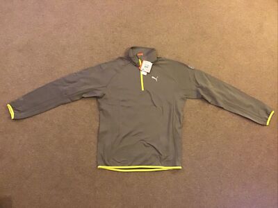 Puma Trail 1/4 Zip Top Khaki In Herren Größe Medium BRANDNEU