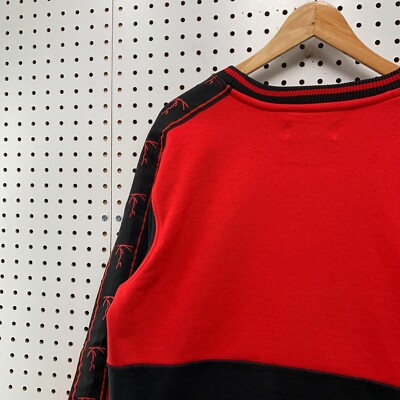 VTG Karl Kani Sweatshirt Mens Large Red Black Colorblock