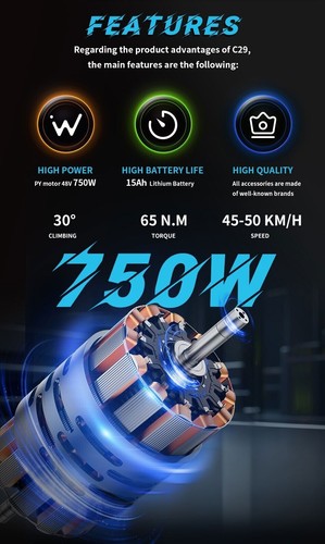 DUOTTS C29 Electric Bike 15AH/30AH 29" E-BIKE Bicycle MTB 21 Speed With APP - Picture 11 of 15