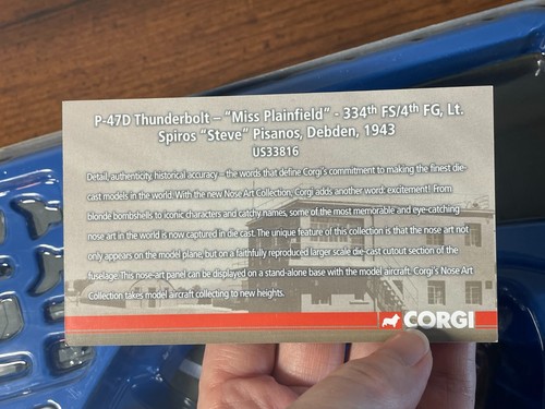 CORGI 1:72 The Aviation Archive P-47D Thunderbolt “Miss Plainfield” NIB - Picture 4 of 20