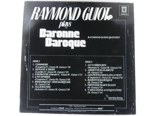 RAYMOND GUIOT QUINTET plays BARONNE BAROQUE - LP - Bild 2 von 2