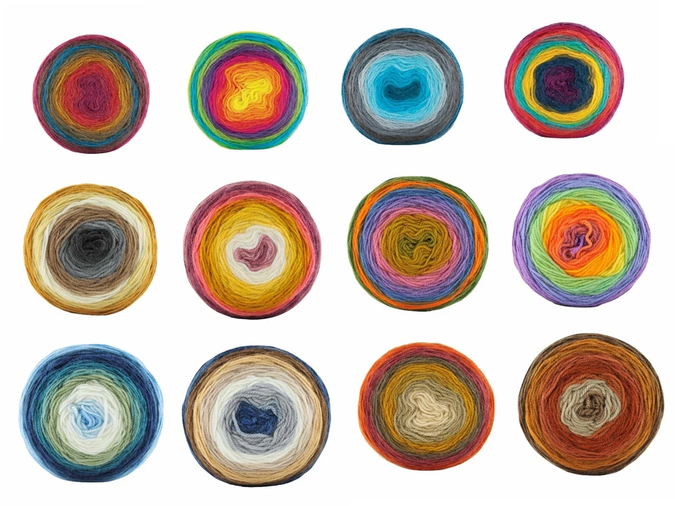 DK Papatya Rainbow/Multicoloured 150g Double Knitting Cake 30 Shades