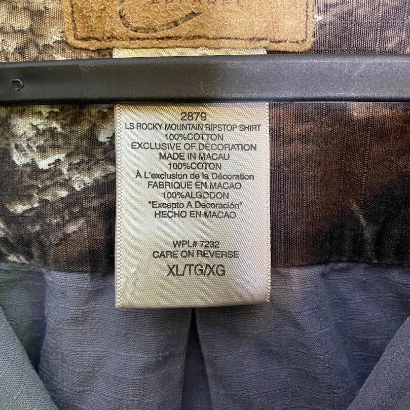 Mossy Oak Shirt Men's XL Gray/Blue Button Up Collared Longsleeve Ripstop  - Image 3 of 4