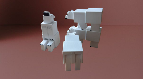 Articulated Minecraft Polar Bear, Flexi Fidget Toy, 3D Printed - Picture 5 of 52