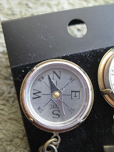 COMPASS/AIRPLANE EARRINGS STUDS - Bild 4 von 6