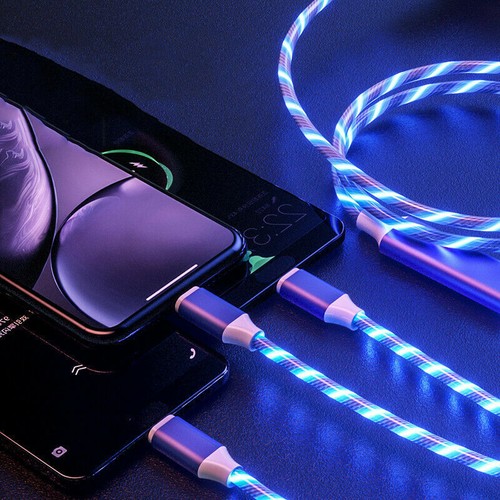 3 in 1 Fast Charging 3A USB Cable Charger Phone Type-C Micro USB iOS ALL Phones - Picture 4 of 4