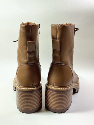 Anna Field Tan Faux Leather Lace Front Side Zip Ankle Boots Size UK 6 EU 39 - Picture 15 of 20