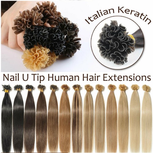 20" Keratin vorgebunden U Nagelspitze menschlich gerade Haarverlängerungen - 16 FARBEN - Bild 2 von 26