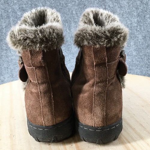 Khombu Boots Womens 8 M Lindsey Ankle Snow Winter 1077489 Brown Leather Zipper - Picture 10 of 18