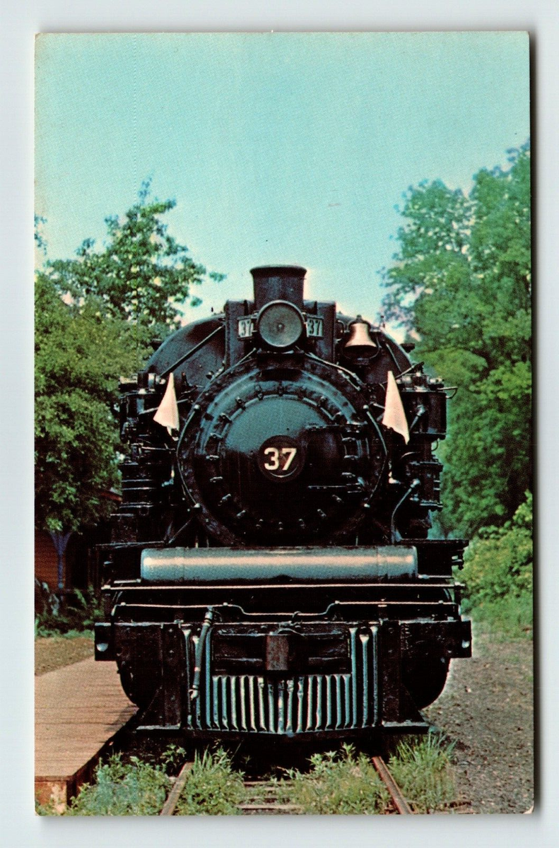 Postcard PA Train WAWA Concordville Steam Railroad Engine 37