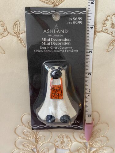 ASHLAND HALLOWEEN MINIATURES DOG IN GHOST COSTUME ~ NEW IN PKG - Picture 6 of 6