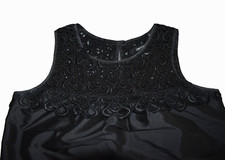 Karen Kane-Sleeveless little black dress- 100% Silk-Lace Top.Size XS-Size 2China
