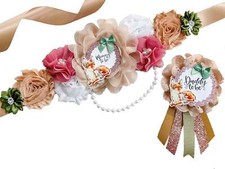Pink Dear Mommy to be Baby Shower Maternity Sash