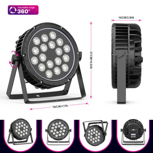 8x270W Waterproof IP65 18LED RGBW Par Can Lights DMX Wash Outdoor Stage Lighting - Picture 16 of 22