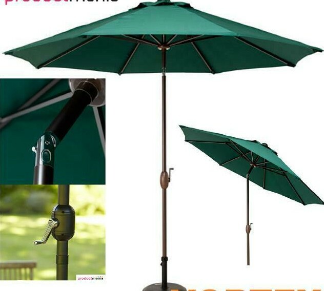 PROGEN 2.7M UMBRELLA PATIO GARDEN PARASOL CRANK LIFT /& TILT BRAND NEW GREEN