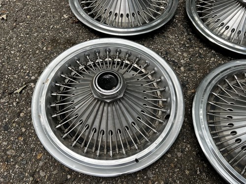 Set Lot 4 Mopar Gm Ford Wire Hubcaps Wheel Covers Dodge Plymouth 1960s 1970s - Picture 2 of 18