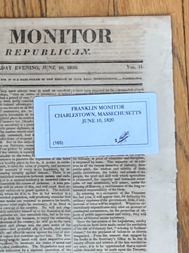 9 Pieces of Historical U.S. Newspapers 1794-1832 Columbian Centinel, Gazette+++ - Picture 24 of 24