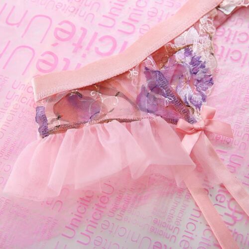 Pink Sexy Women Lingerie Lace Bra Thong Set Babydoll Sleepwear G-string Pajamas - Picture 64 of 113