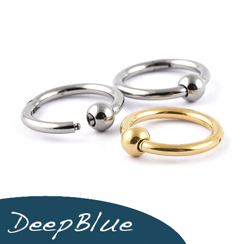TITANIUM Hinged Segment Ring with Ball BCR Septum Tragus Rook Helix Daith Ear - Picture 1 of 4