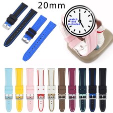 Dual Colors Silicone TPU Watch Strap Rubber Watch Band Universal Wristband 20mm