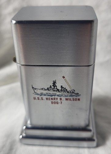 Zippo USS Henry B. Wilson DDG-7 Ship Table Lighter Vintage #46