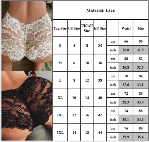 Womens Lace Panties Shorts Lingerie sexy hot French Knickers Underwear - Image 2 of 4