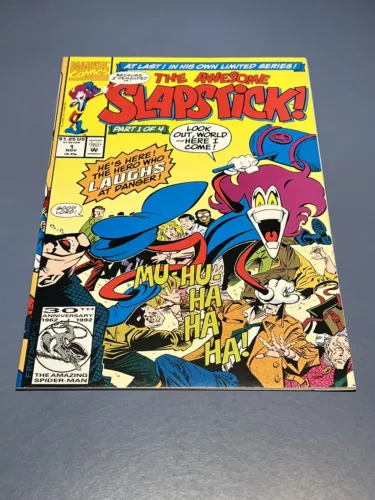 The Awesome Slapstick #1 Marvel Comic Book 1992 *HIGH GRADE* LAUGHING AT DANGER!