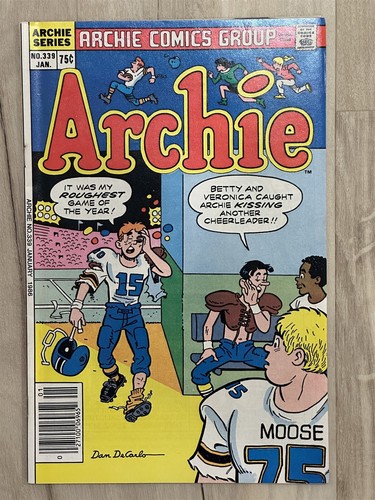 ARCHIE COMICS #339 1986 CPV CANADIAN PRICE VARIANT DAN DECARLO FOOTBALL COVER - Picture 2 of 11