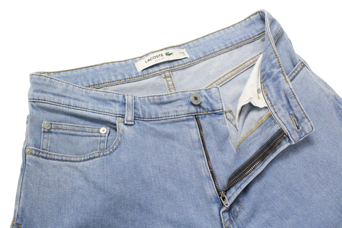 LACOSTE Slim Fit Jeans Herren W33/L34 Zip Fly Pockets Denim Blau - Bild 4 von 8