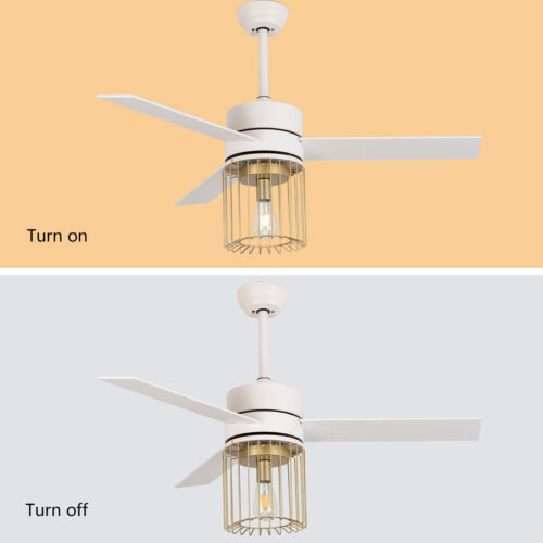 Modern Ceiling Fan Light Champagne Gold Lampshade Pendant Light Fixture Decor - Picture 4 of 12