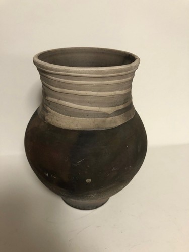 RARE SIGNED ELAINE XENELIS FULLER STUDIO ART POTTERY RAKU VASE RED DOOR POTTERY! - Picture 6 of 12