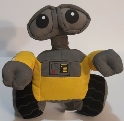 Disney Store Pixar 7'' WALL-E  Yellow & Grey Robot Plush Toy