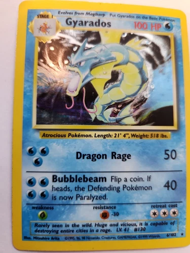 Gyarados Base Set Holo Pokemon Card WOTC
