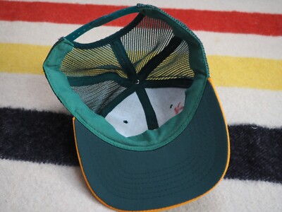 VTG 80s 90s MLB Oakland A's Athletics Green Yellow Stitch