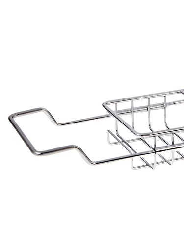 Soporte de almacenamiento extensible cromado sobre bañera puente carrito unidad ordenada ducha baño - Imagen 4 de 5