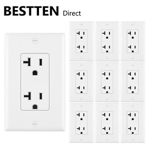 10PK-20-Amp-Decor-Electrical-Wall-Receptacle-Outlet-Plug-Socket-w-Wallplates-UL