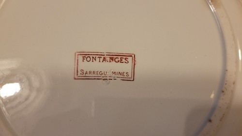 Grande Piatto IN Ceramica Di Sarreguemines - Modello Fontanges - Bild 6 von 6