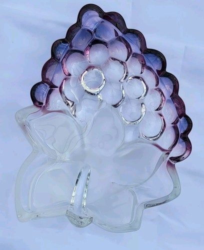 Walther Glass Grape Bowl Made In Germany Frosted Glow  Purple - Picture 1 of 6