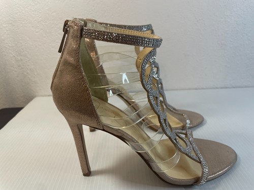JESSICA SIMPSON Rhinestone Bling Stiletto Heels Rose Gold Silver Size 9.5 JYANNI - Picture 9 of 16